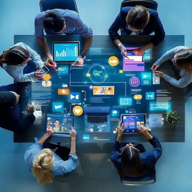 Digital marketing team working